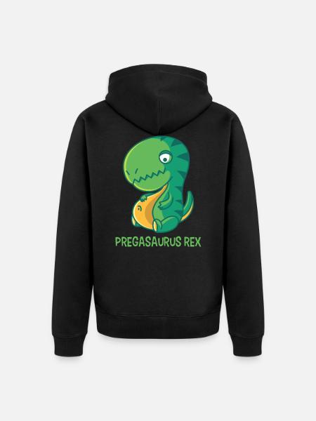 Dinosaurier in der Schwangerschaft - Premium økologisk unisex-hættejakke - sort