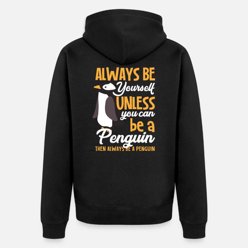 Cadeau animal pingouin - Veste à capuche bio Premium Unisexe - noir