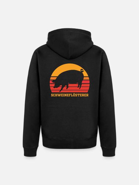 Pig pig whisperer gift - Unisex Premium Organic Zip Hoodie - black