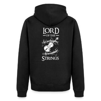 Violine Geige Instrument Geschenk - Unisex Premium Bio Zip Hoodie - Schwarz - Hinten - Nico (187cm)
