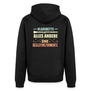Instrument à vent clarinette - Veste à capuche bio Premium Unisexe - noir - Dos - Nico (187cm)