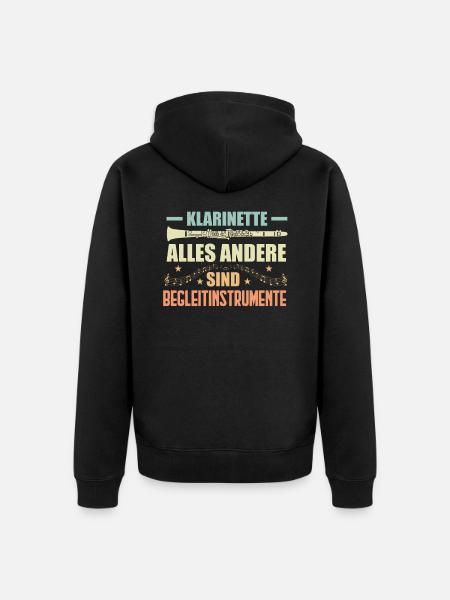 Clarinet wind instrument - Unisex Premium Organic Zip Hoodie - black