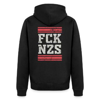 Contre les nazis - Veste à capuche bio Premium Unisexe - noir - Dos - Nico (187cm)