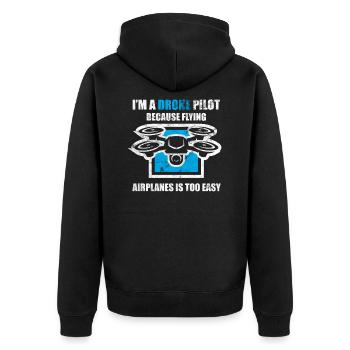 Drone fly fly gift - Veste à capuche bio Premium Unisexe - noir - Dos - Nico (187cm)