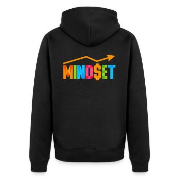 Cadeau mental, argent de réussite - Veste à capuche bio Premium Unisexe - noir - Dos - Nico (187cm)