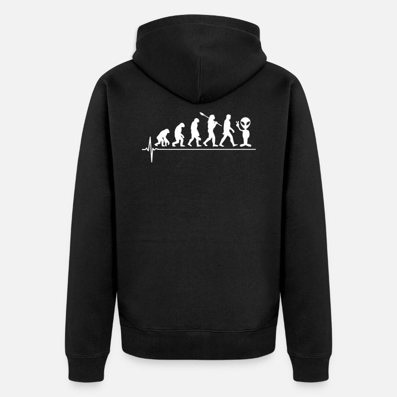 Alien Evolution - Unisex Premium Bio Zip Hoodie - Schwarz