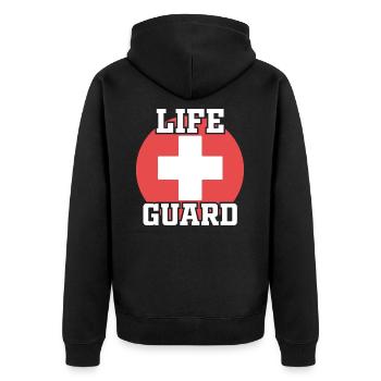 Maître-nageur Lifeguard Sauveteur - Veste à capuche bio Premium Unisexe - noir - Dos - Nico (187cm)