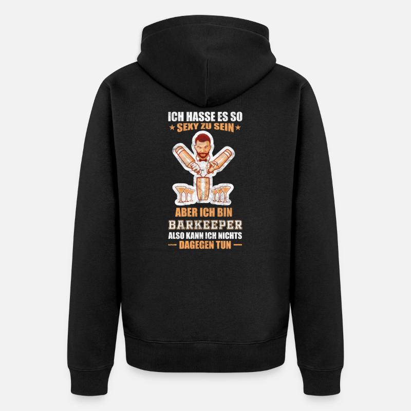 Serveur barman disant gastronomie - Veste à capuche bio Premium Unisexe - noir