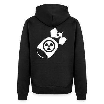atomic bomb - Unisex Premium Organic Zip Hoodie - black - Back - Nico (187cm)