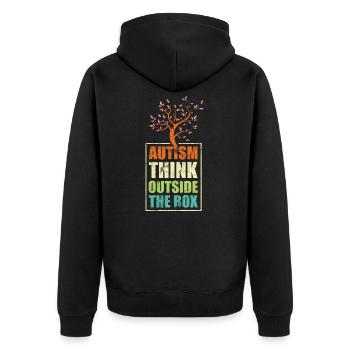 Autismus Asperger-Syndrom - Unisex Premium Bio Zip Hoodie - Schwarz - Hinten - Nico (187cm)