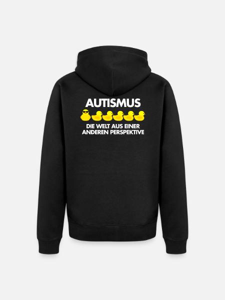 Autism autistic cool duck - Unisex Premium Organic Zip Hoodie - black