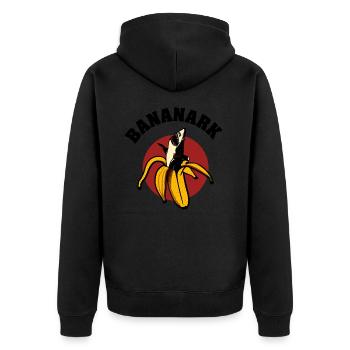 Bananark - Banane - Requin - Requin - Bande Dessinée - Veste à capuche bio Premium Unisexe - noir - Dos - Nico (187cm)