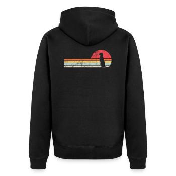 Erdmännchen Afrika - Unisex Premium Bio Zip Hoodie - Schwarz - Hinten - Nico (187cm)