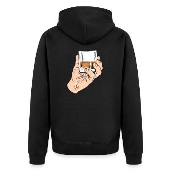 whisky - Veste à capuche bio Premium Unisexe - noir - Dos - Nico (187cm)