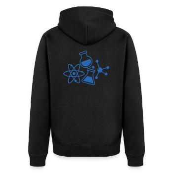 Chemie - Unisex Premium Bio Zip Hoodie - Schwarz - Hinten - Nico (187cm)