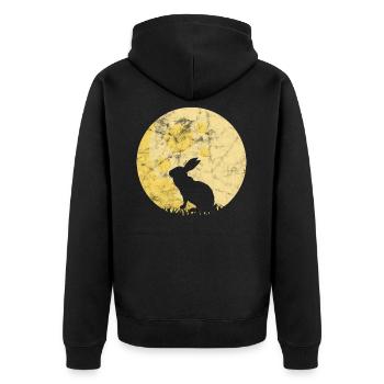Lapin lapin carotte mammifère - Veste à capuche bio Premium Unisexe - noir - Dos - Nico (187cm)