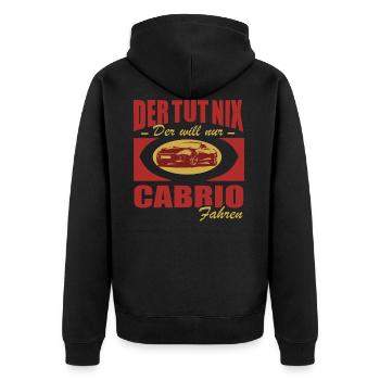 Cabrio fahrer Shirt • Der tut nix • Auto Shirt - Unisex Premium Bio Zip Hoodie - Schwarz - Hinten - Nico (187cm)