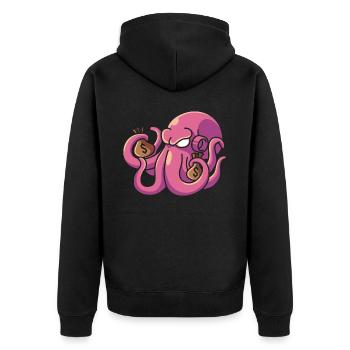 Argent de pieuvre, pieuvre de richesse pieuvre richesse - Veste à capuche bio Premium Unisexe - noir - Dos - Nico (187cm)