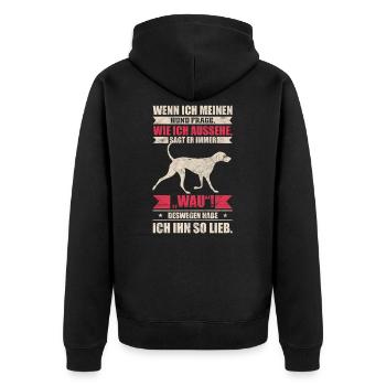 Hund Hunde witziger Spruch - Unisex Premium Bio Zip Hoodie - Schwarz - Hinten - Nico (187cm)