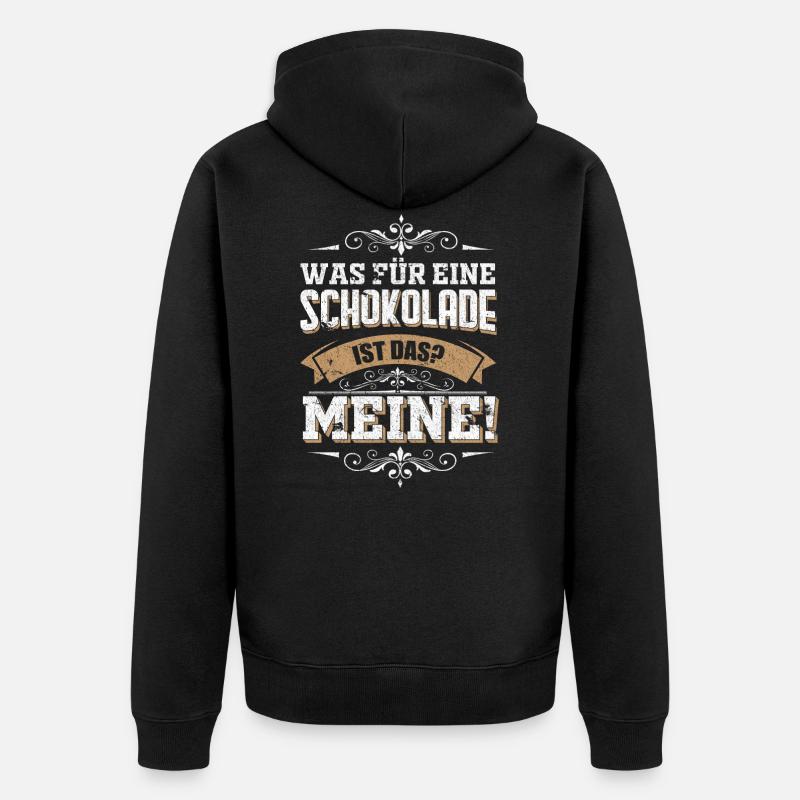 Schokolade Geschenk - Unisex Premium Bio Zip Hoodie - Schwarz