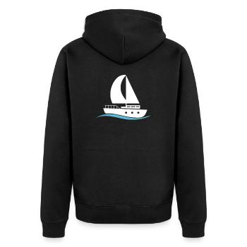 navigation à voile - Veste à capuche bio Premium Unisexe - noir - Dos - Nico (187cm)