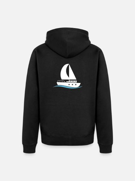 sailing - Unisex Premium Organic Zip Hoodie - black