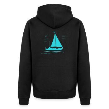 navigation à voile - Veste à capuche bio Premium Unisexe - noir - Dos - Nico (187cm)