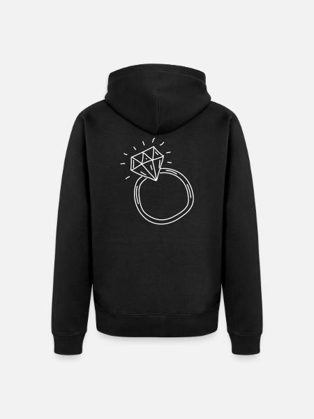 Hochzeit - Unisex Premium Bio Zip Hoodie - Schwarz