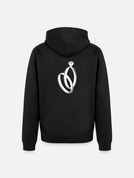 Hochzeit - Unisex Premium Bio Zip Hoodie - Schwarz