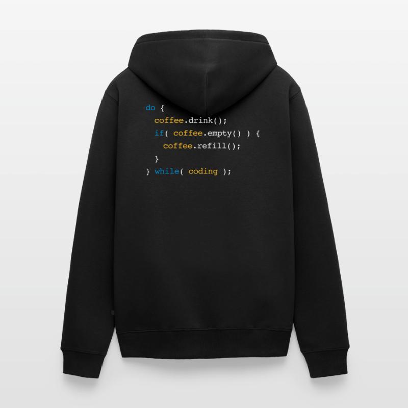 Code Coffee Refill Coding Unisex Premium Organic Zip Hoodie