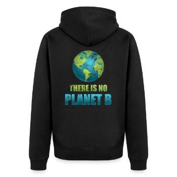 Klimaschutz Natur Umwelt Umweltverschmutzung - Unisex Premium Bio Zip Hoodie - Schwarz - Hinten - Nico (187cm)