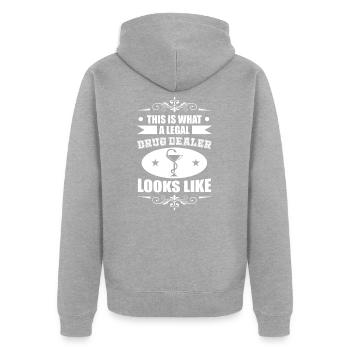 Apotheker Medikamente Medizin - Unisex Premium Bio Zip Hoodie - Grau meliert - Hinten - Nico (187cm)