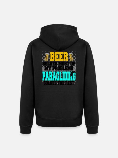 Paragliding - Unisex Premium Bio Zip Hoodie - Schwarz
