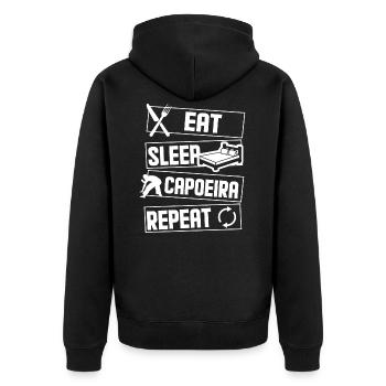 Capoeira - Veste à capuche bio Premium Unisexe - noir - Dos - Nico (187cm)