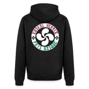 euskal herria - pays basque 18 - Veste à capuche bio Premium Unisexe - noir - Dos - Nico (187cm)