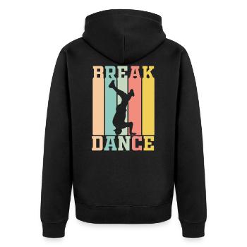 Breakdance - Unisex Premium Bio Zip Hoodie - Schwarz - Hinten - Nico (187cm)