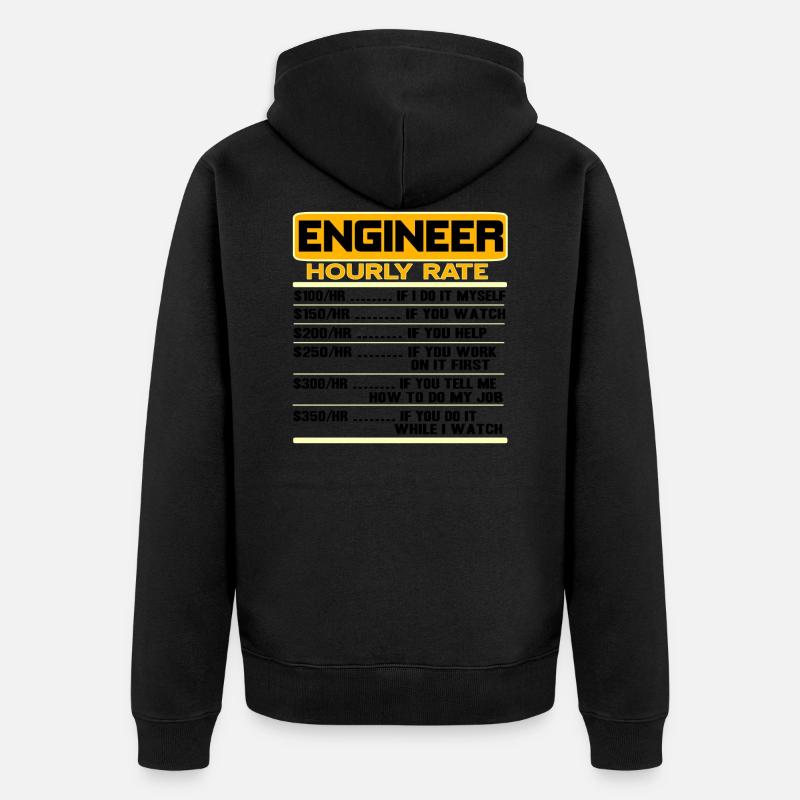Engineer Bürgerlich Baumeister Mechanical Engineering Math - Unisex Premium Organic Zip Hoodie - black