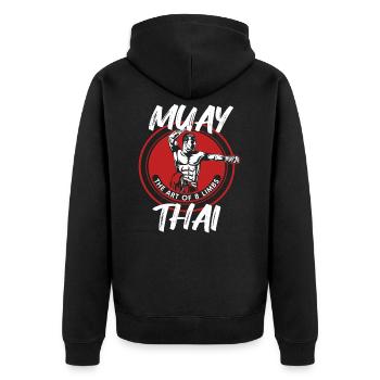 Cadeau de combattant Muay Thai - Veste à capuche bio Premium Unisexe - noir - Dos - Nico (187cm)