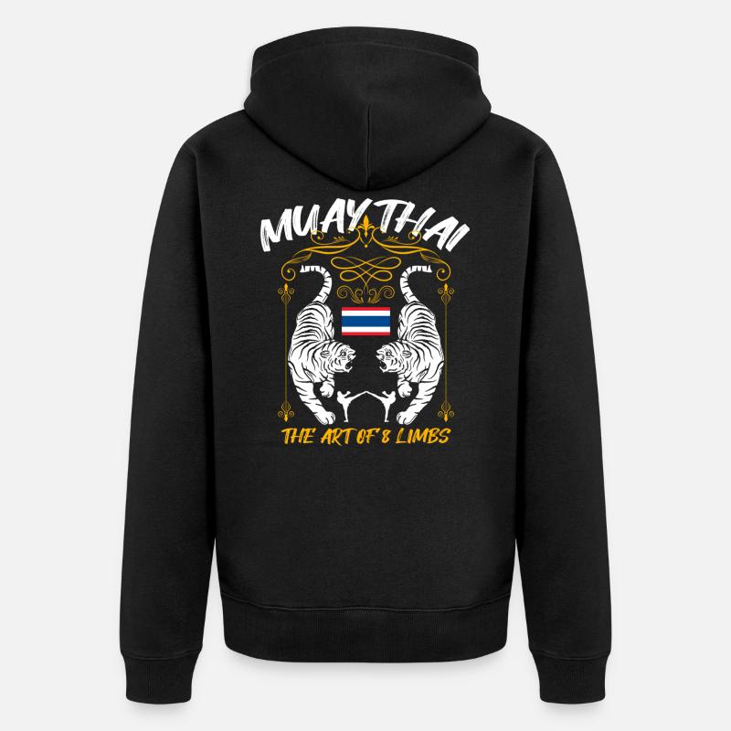 Muay Thai - Thaïlande - Veste à capuche bio Premium Unisexe - noir
