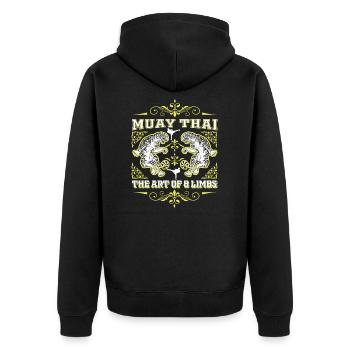Muay Thai - Veste à capuche bio Premium Unisexe - noir - Dos - Nico (187cm)