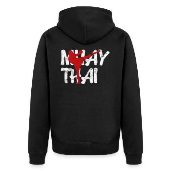 Arts martiaux Muay Thai - Veste à capuche bio Premium Unisexe - noir - Dos - Nico (187cm)