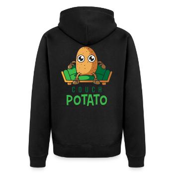 canapé potato, cadeau paresseux patate se détendre - Veste à capuche bio Premium Unisexe - noir - Dos - Nico (187cm)