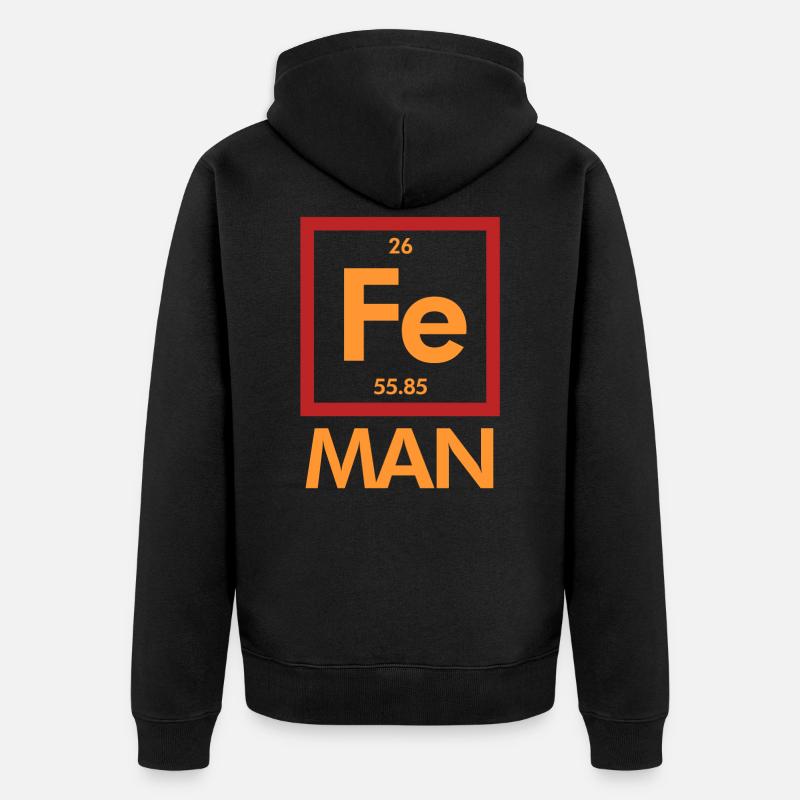 Science nerd elements - Unisex Premium Organic Zip Hoodie - black