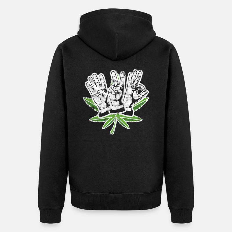 420 plantes de chanvre - Veste à capuche bio Premium Unisexe - noir