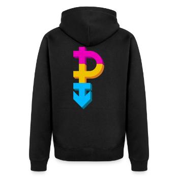 Pansexualität Symbol, gender schwul lesbisch - Unisex Premium Bio Zip Hoodie - Schwarz - Hinten - Nico (187cm)