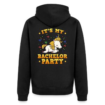 C'est mon enterrement de vie de garçon - Veste à capuche bio Premium Unisexe - noir - Dos - Nico (187cm)
