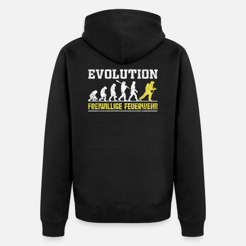 Freiwillige Feuerwehr Evolution - Unisex Premium Bio Zip Hoodie - Schwarz