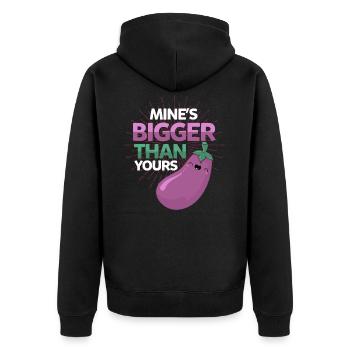 Aubergine végétale - Veste à capuche bio Premium Unisexe - noir - Dos - Nico (187cm)