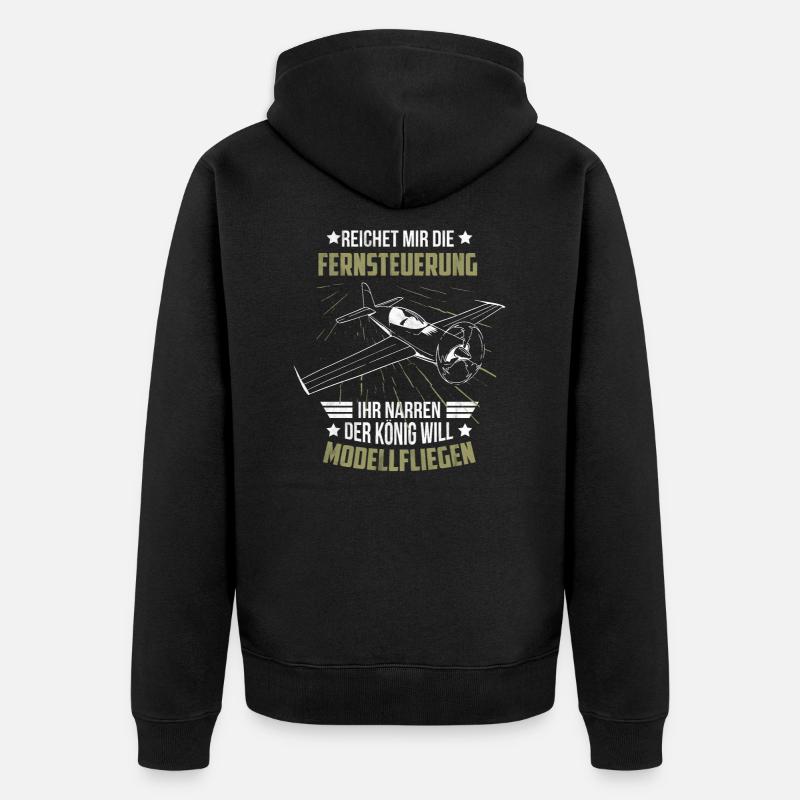 Pilot Flugzeug Fliegen - Unisex Premium Bio Zip Hoodie - Schwarz