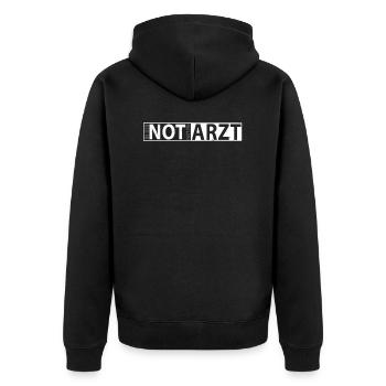 Sanitäter Krankenwagen Rettungssanitäter - Unisex Premium Bio Zip Hoodie - Schwarz - Hinten - Nico (187cm)